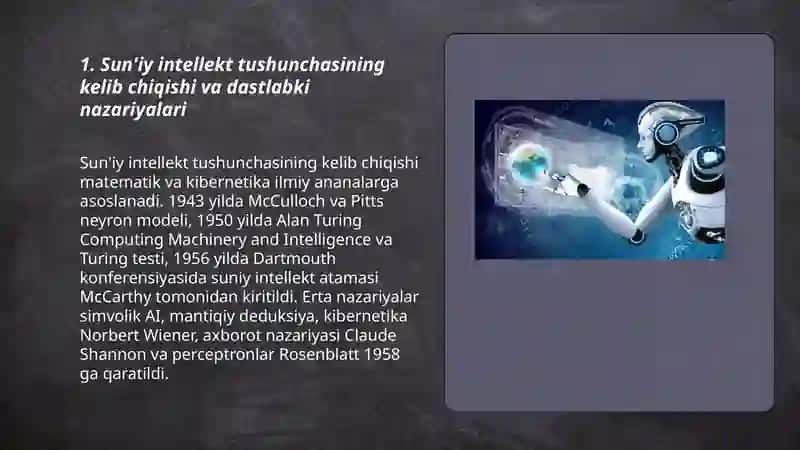 Suniy intellekt texnalogiyalari rivojlanish tarixi 3
