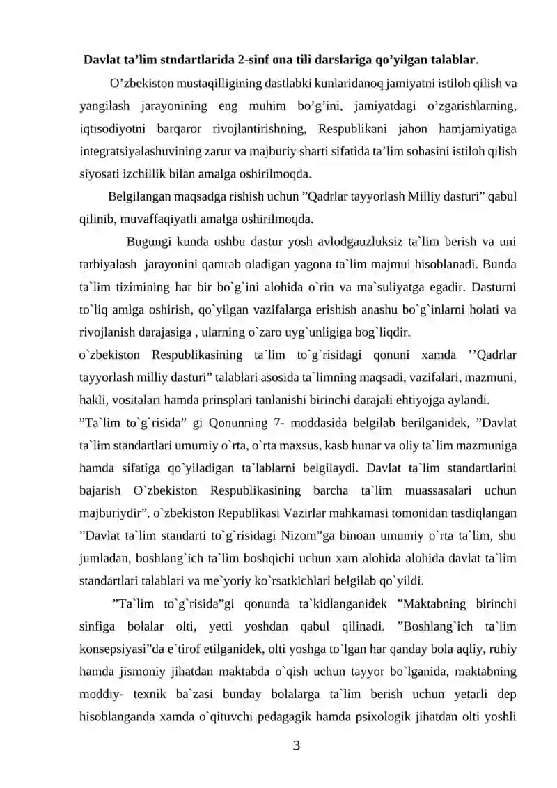 Ona tili va o’qitish metodikasi 3