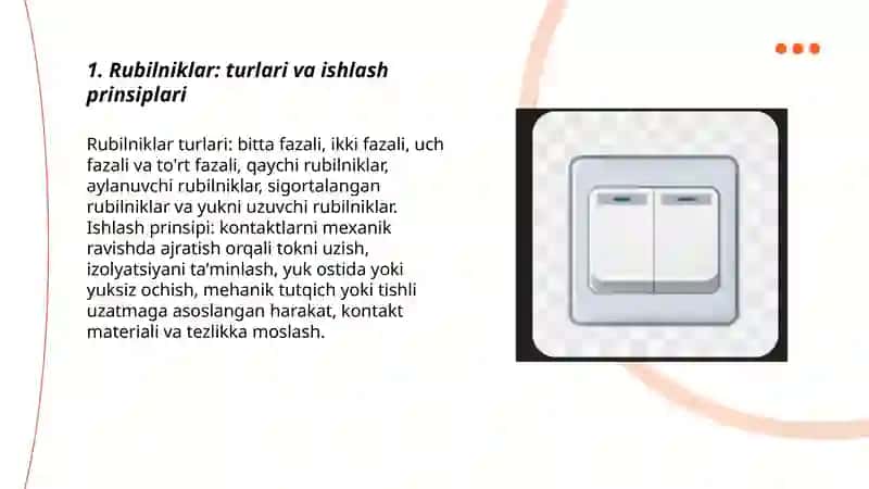 Rubilniklar, pereklyuchatellar va saqlagichlar 3