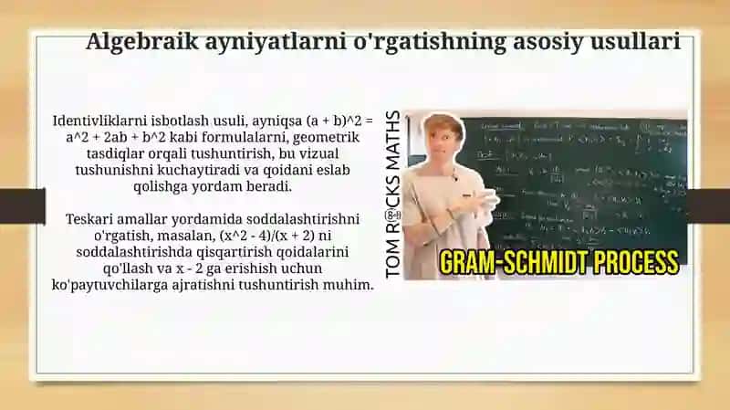 Algebraik ayniy almashtirishlarni oʻqitish metodikasi 3