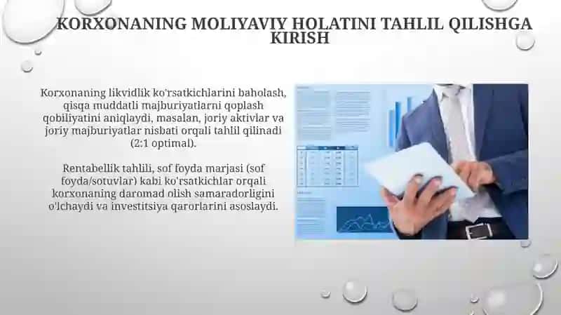 Korxonaning moliyaviy holatini taxlili 3
