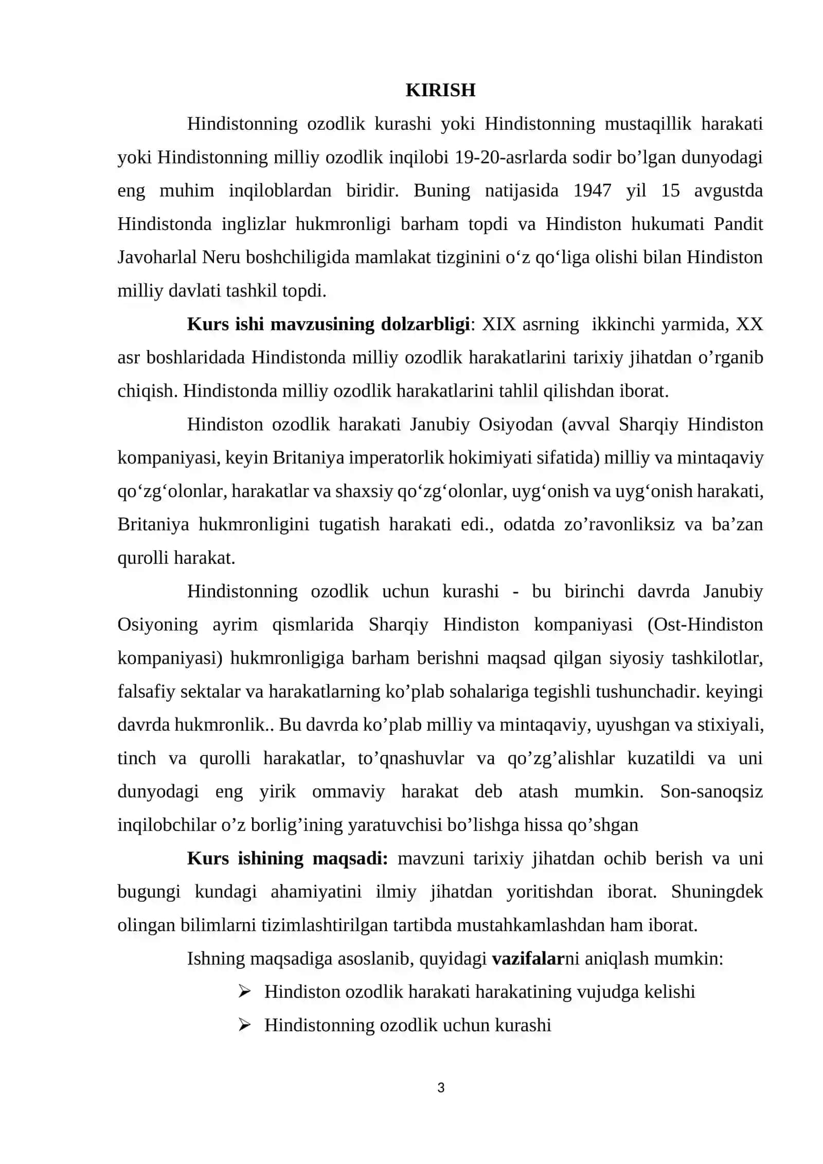 XIX ASRNING IKKINCHI YARMIDA, XX ASR BOSHLARIDADA HINDISTONDA MILLIY OZODLIK HARAKATI 3