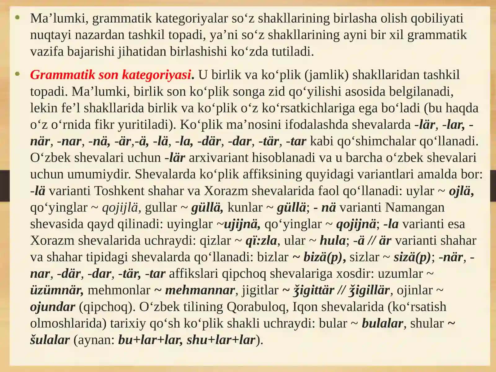 O‘ZBEK SHEVALARI MORFOLOGIYASI 3
