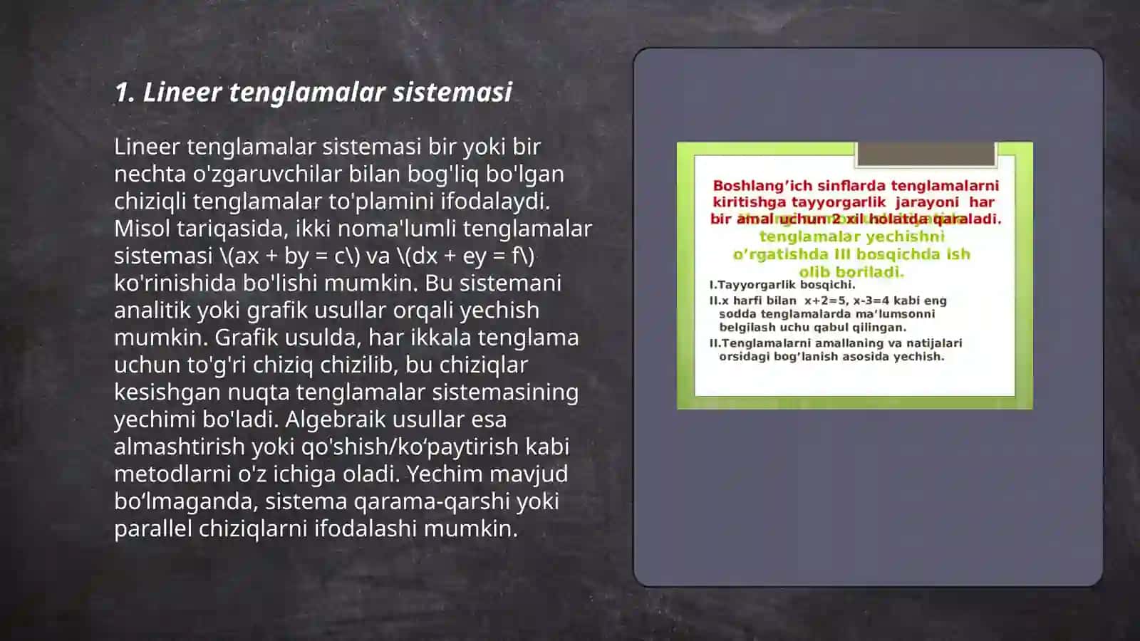 Lineer tenglamalar sistemasi 3