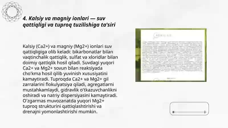 Tuproq va suv tarkibidagi ion boğlanishli modalar 3