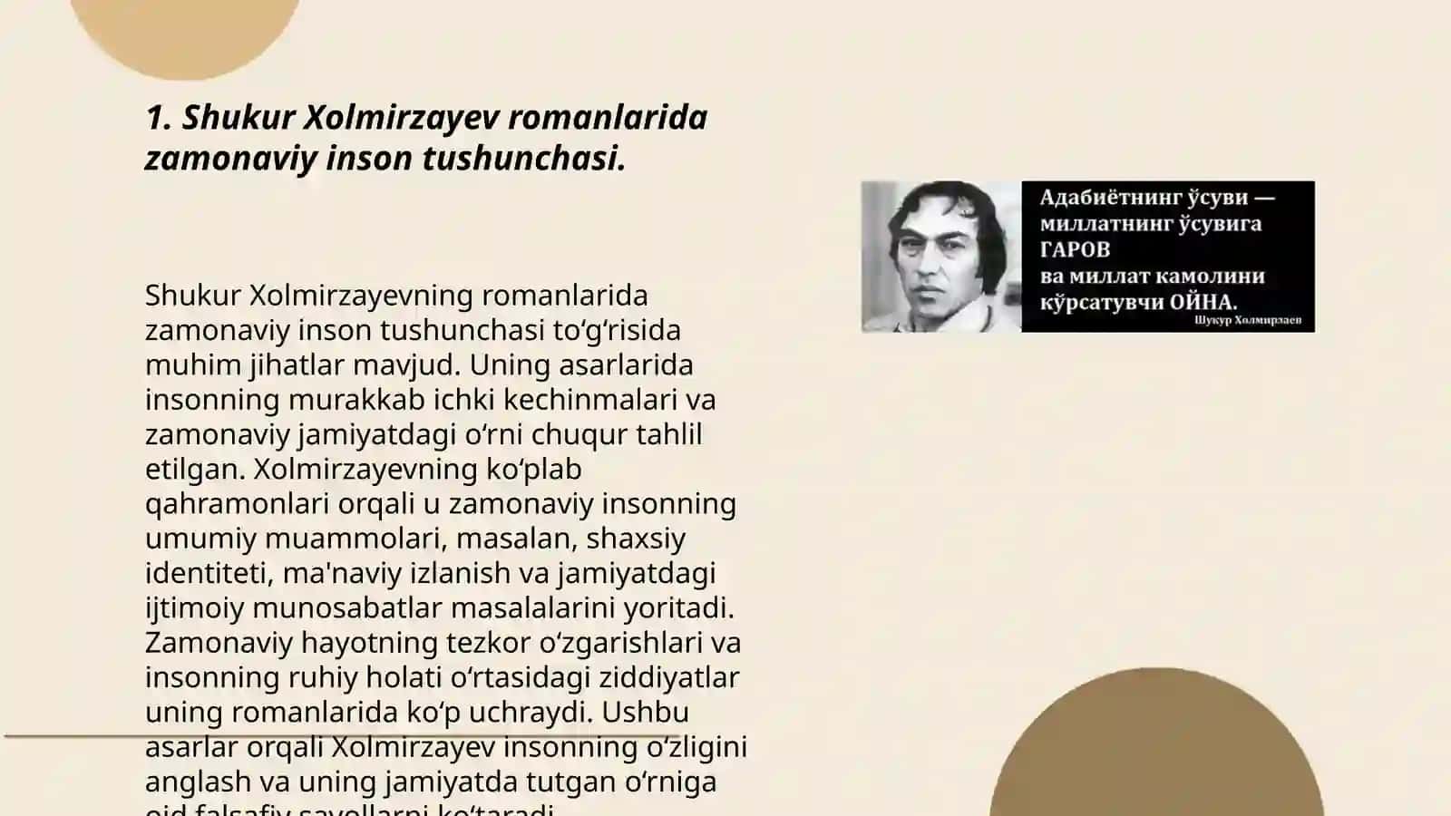 Shukur Xolmirzayev romanlarida inson konsepsiyasi 3