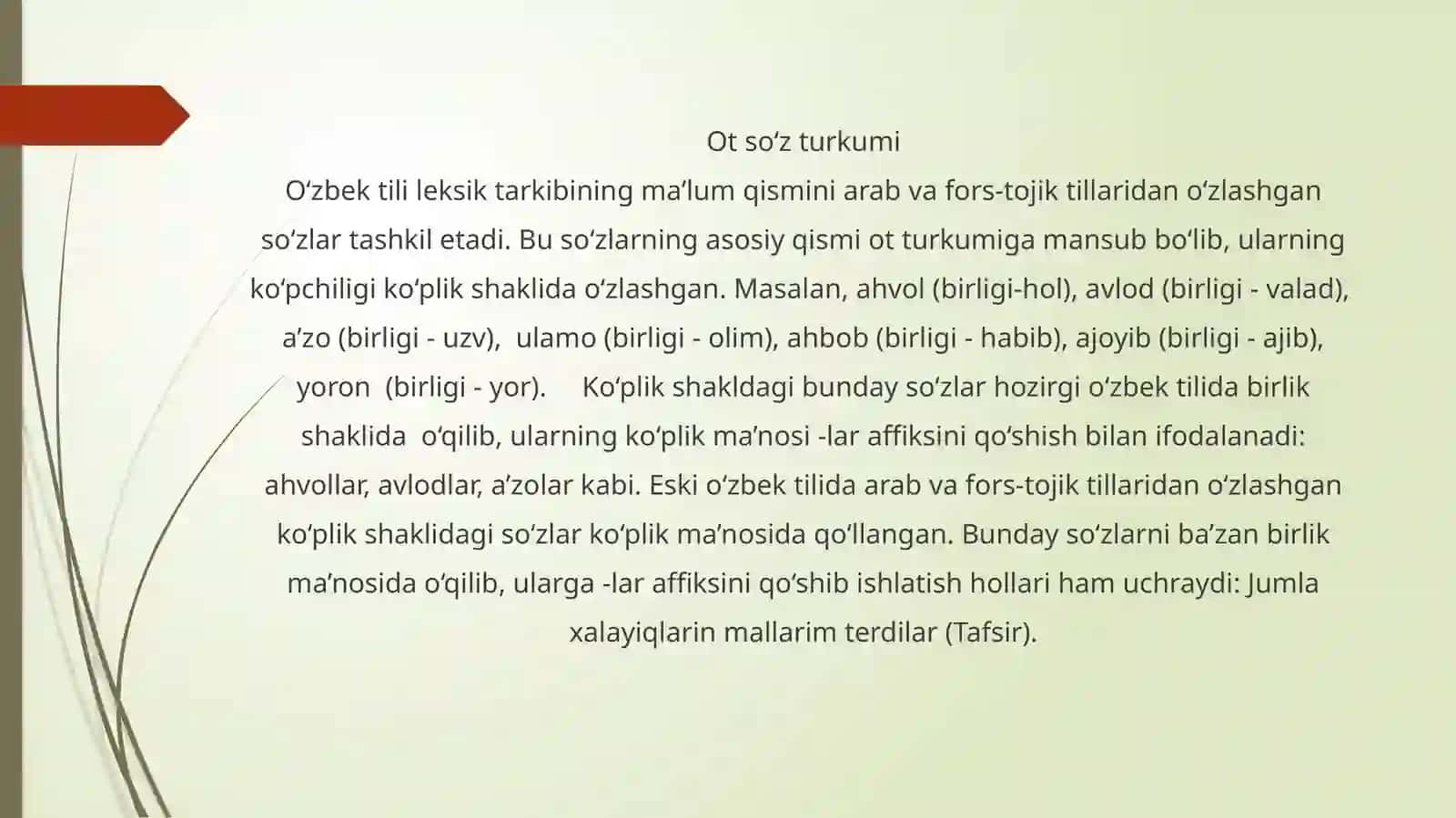 Eski o‘zbek tilida mustaqil so‘z turkumlari 3