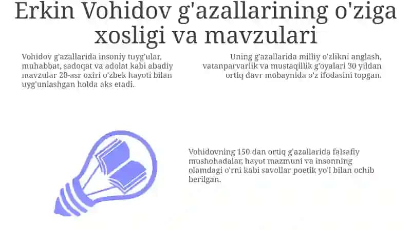 Erkin Vohidov G'azallari Tahlili 3