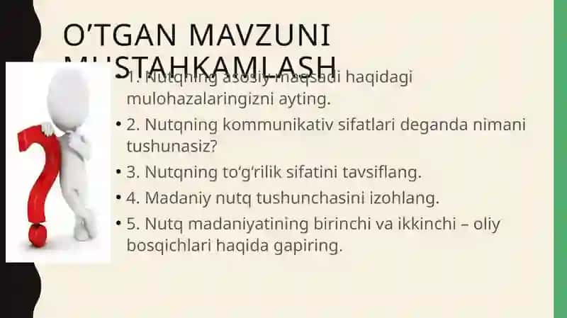 NUTQNING TO’G’RILIGI MAVZUSI 3
