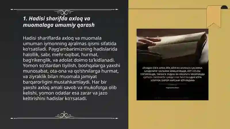 Hadisi sharifda muomala, chiroyli so‘z xususida 3