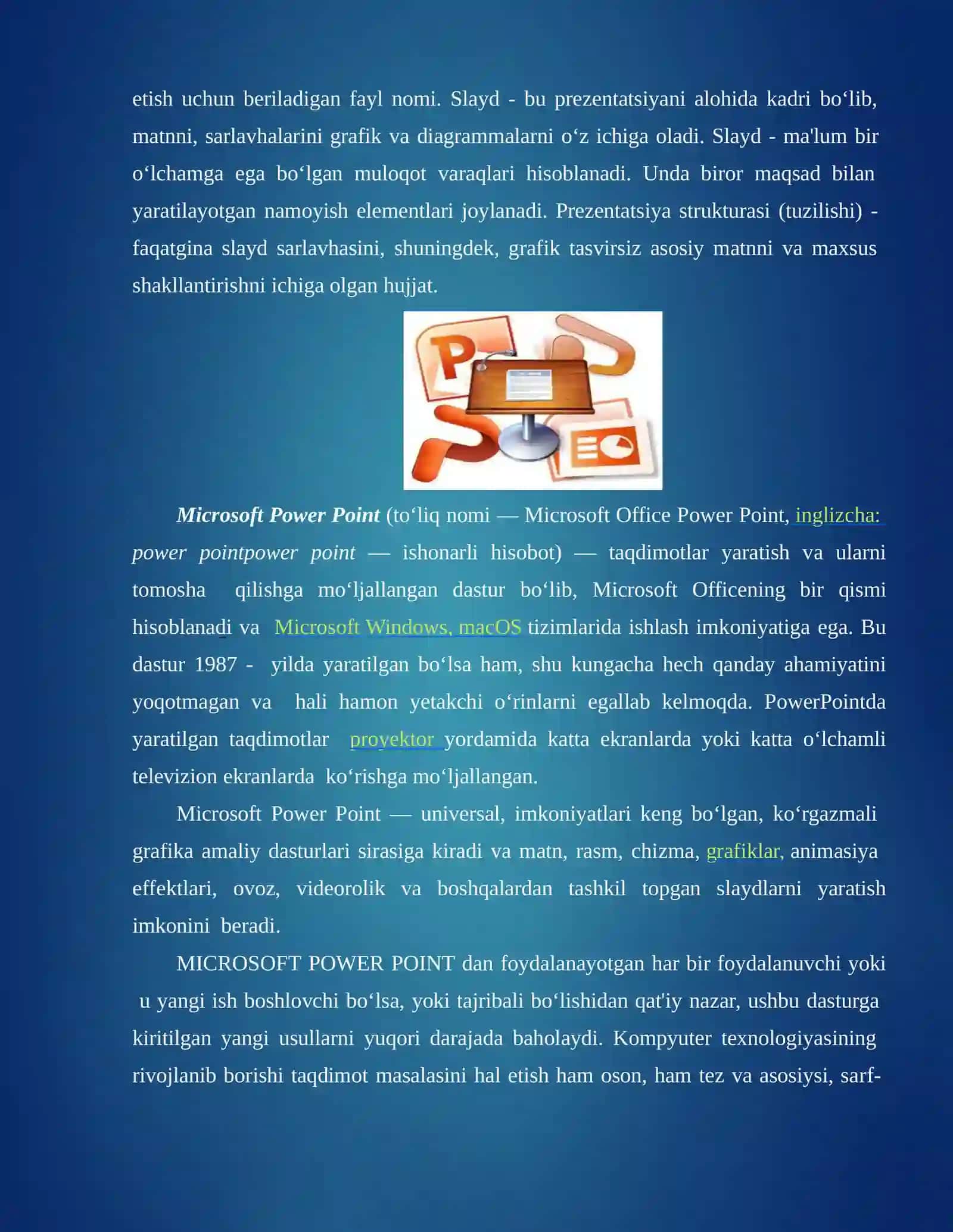 Taqdimotlarni yaratish texnologiyalari 3