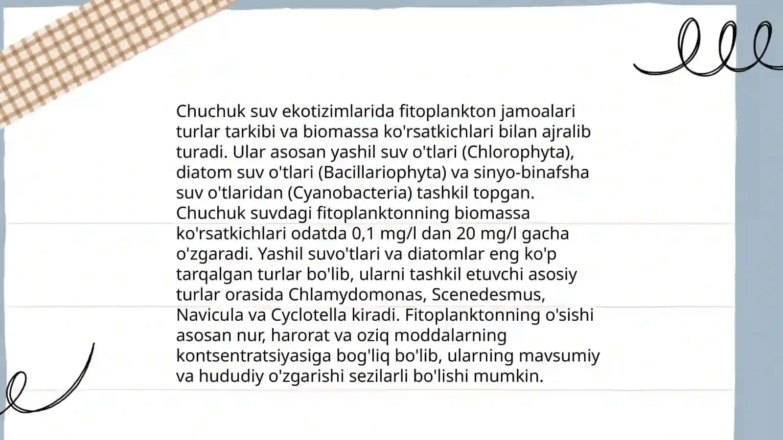 Chuchuk suvdagi organizmlar jamoalari 3