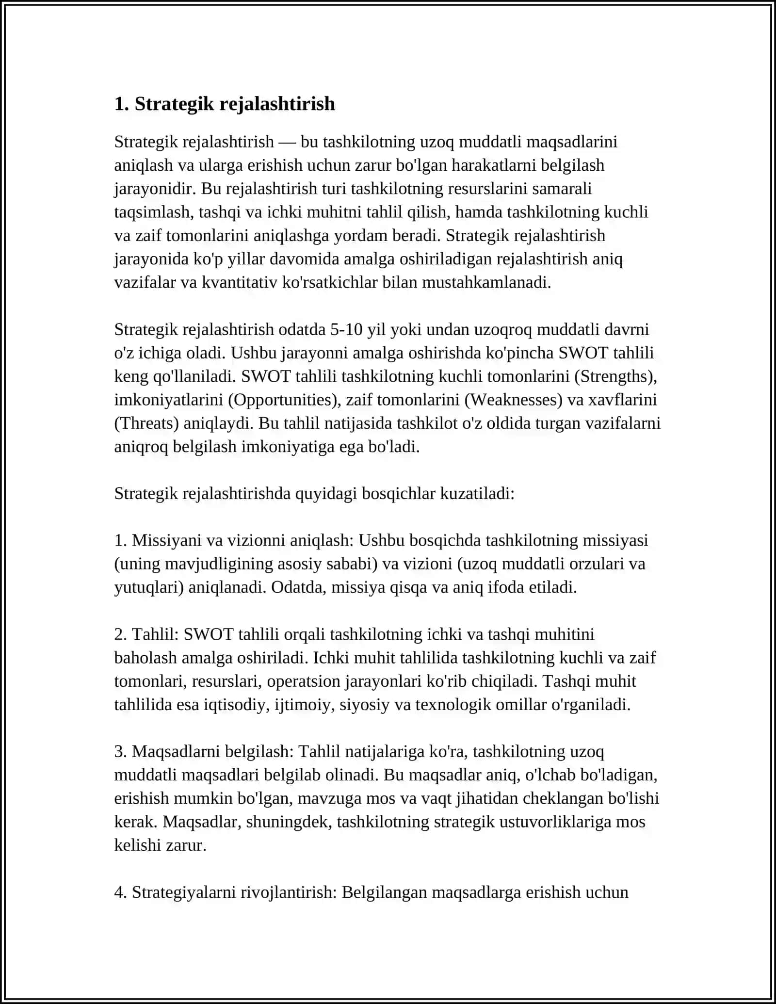 STRATEGIK MUSTAQIL ISH 3
