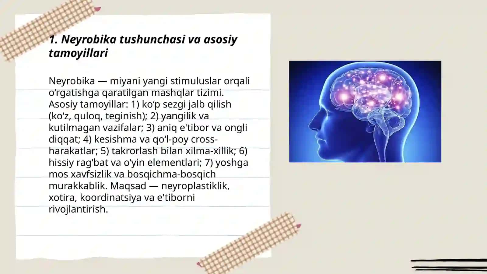 Neyrobika mashqlari bolalar uchun 3