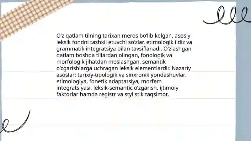 Oʻz va oʻzlashgan qatlamning taʼrifi va nazariy asoslari 3
