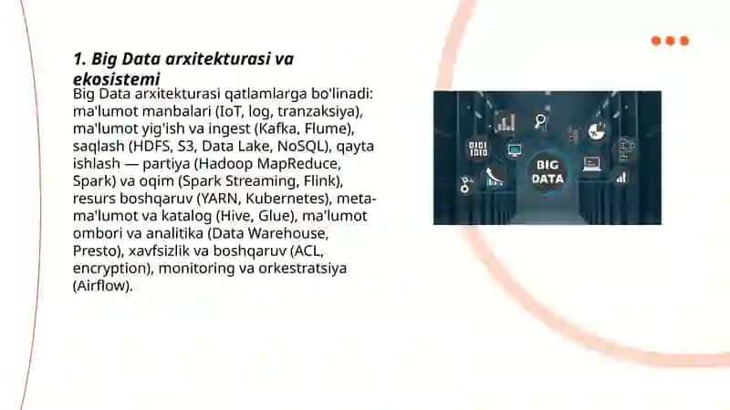 Big Data va Sunʼiy intellekt vositalari 3