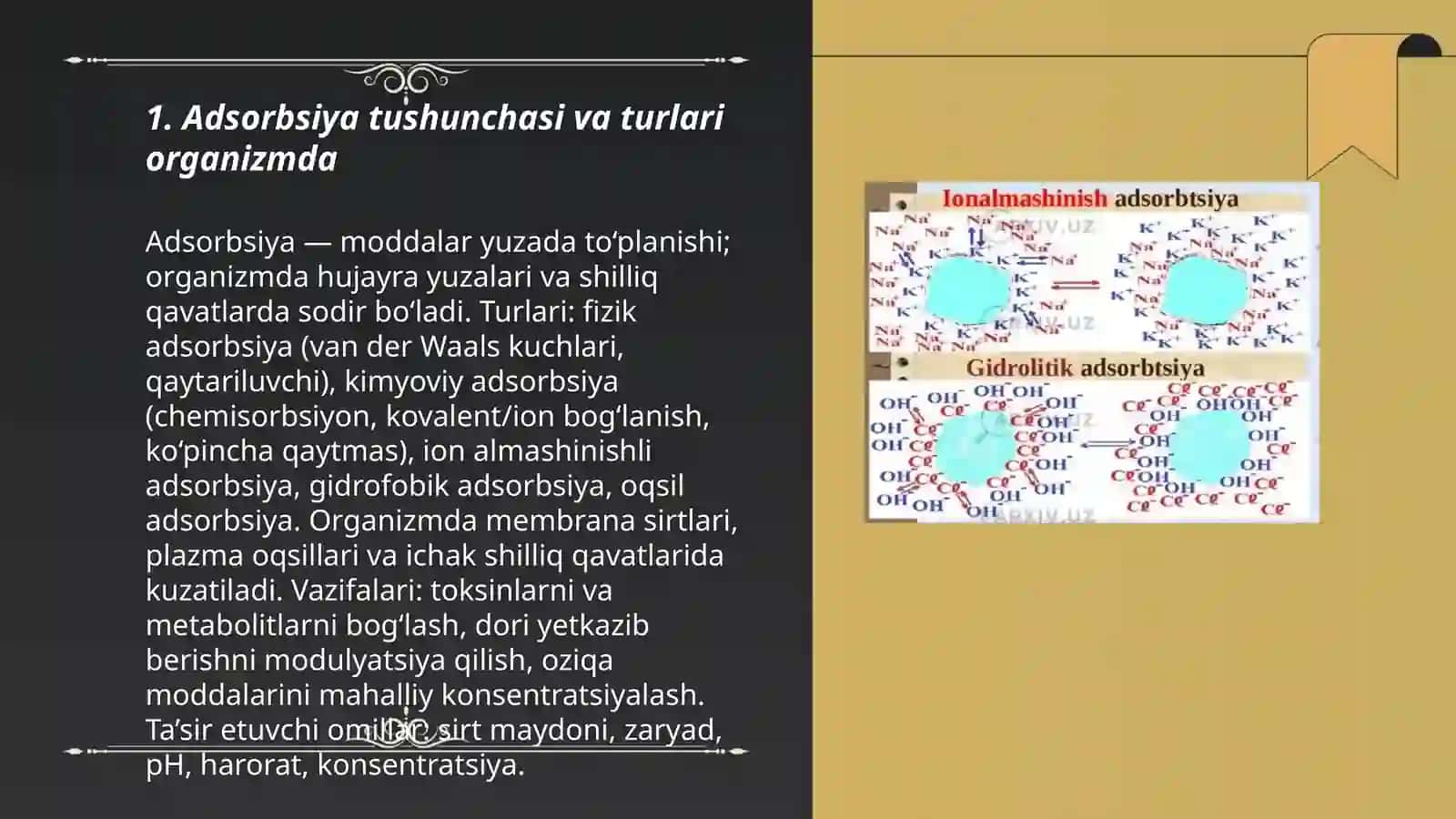 Organizmning hayot faoliyatida adsorbsiya jarayoni 3