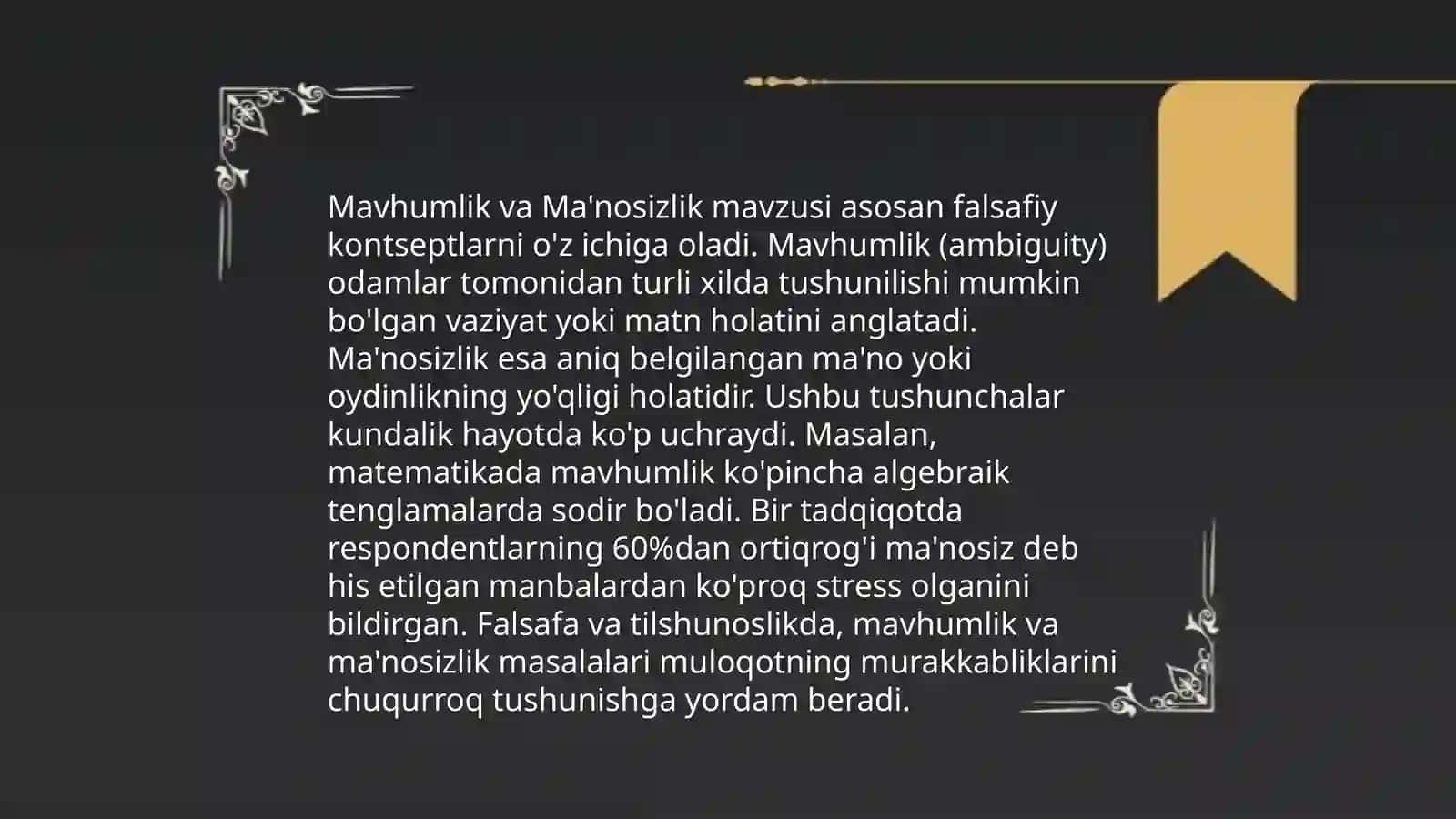 Mavhumlik va Ma'nosizlik 3