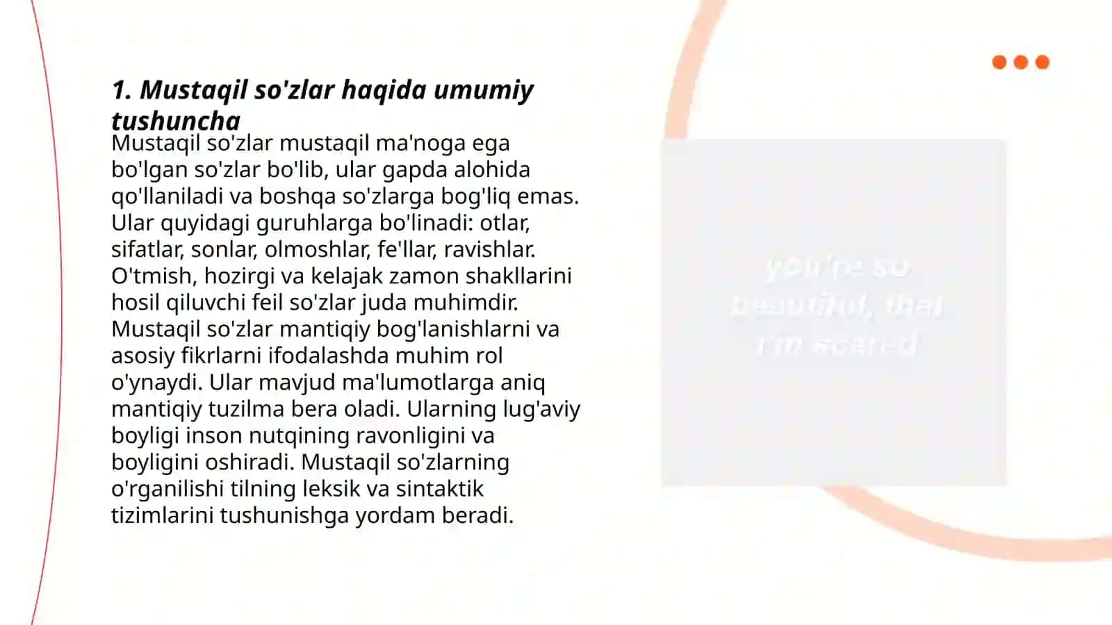 Mustaqil so'zlar haqida umumiy tushuncha 3
