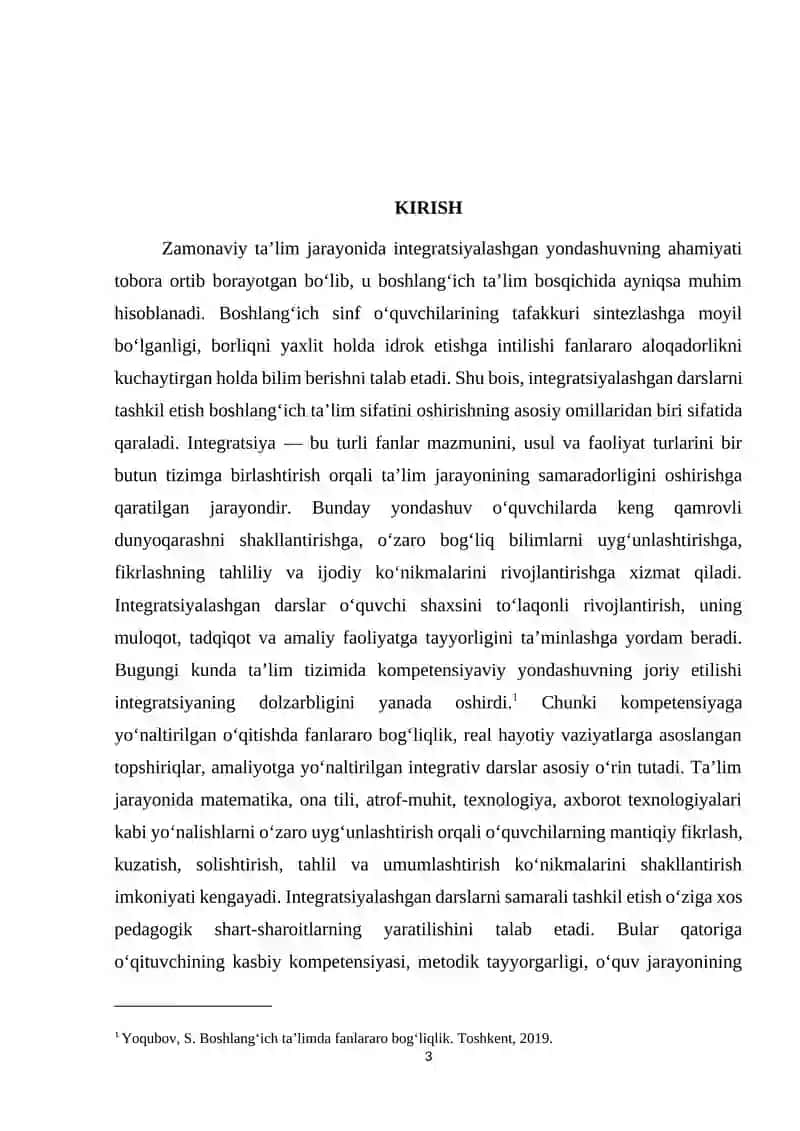 Integratsiyalashgan Darslarni Tashkil Etishning Pedagogik Shart Sharoitlar 3