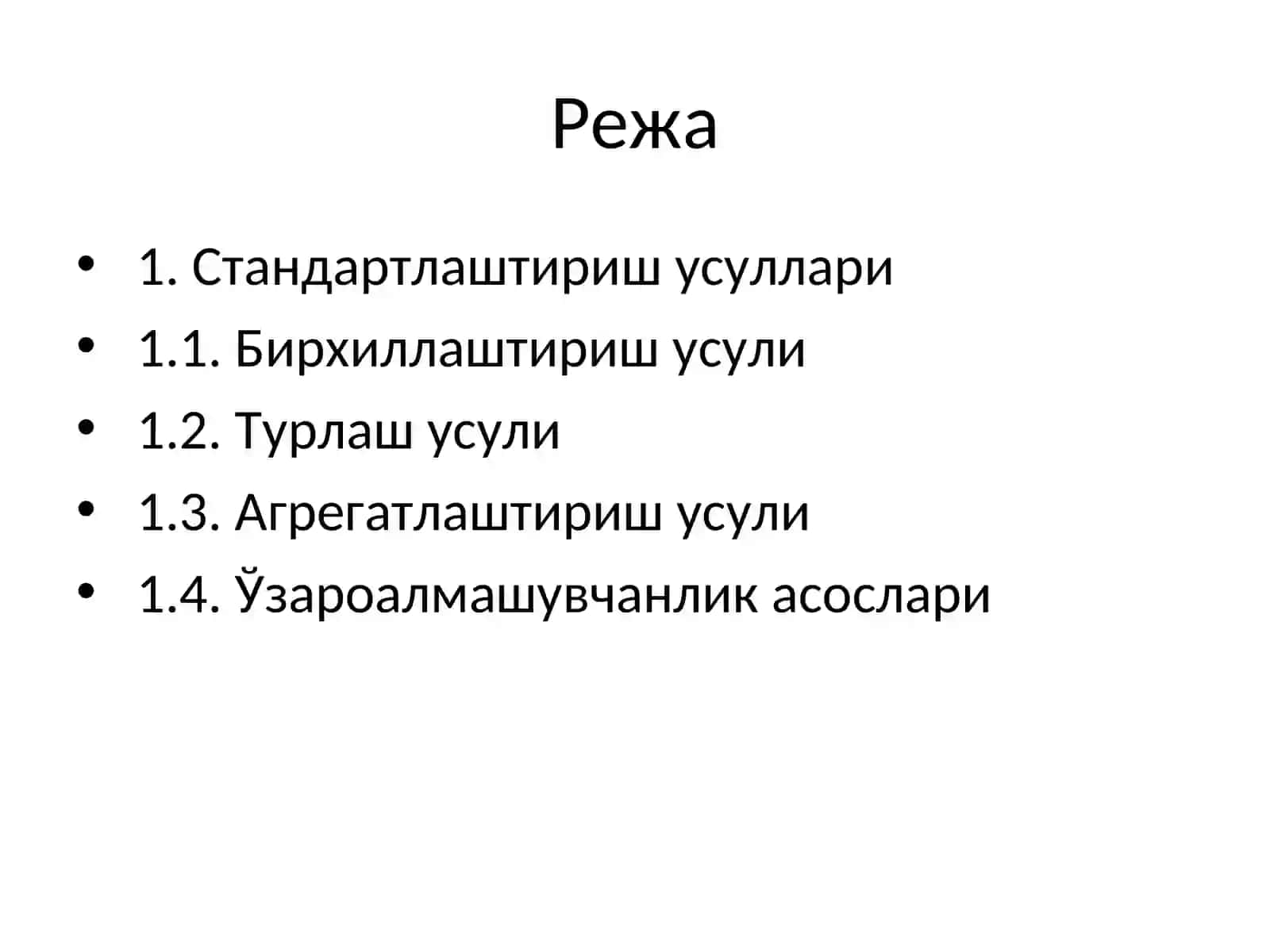 СТАНДАРТЛАШТИРИШ ТУРЛАРИ 3