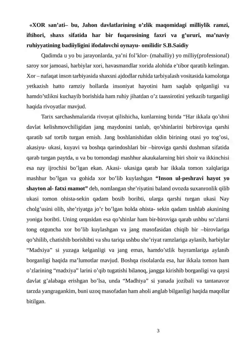 Xor san'ati va qo'shiqchilik 3