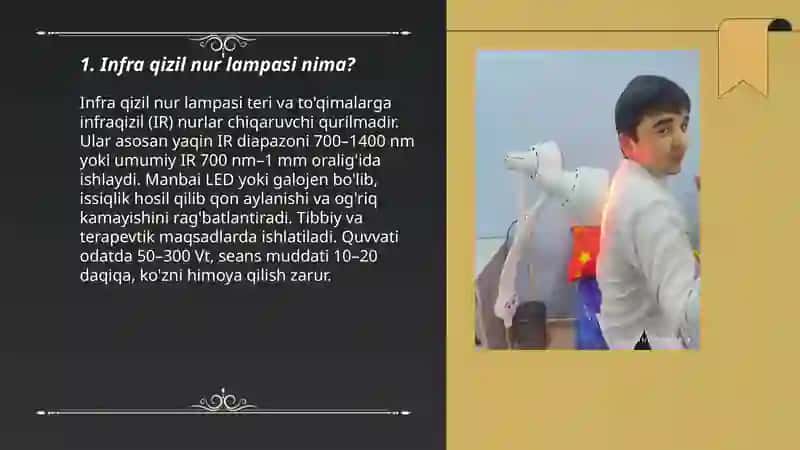 Infra qizil nur lampasi 3