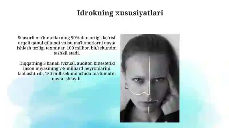 Sodda psixik jarayonlar Diqqat, sezgi, idrok 3
