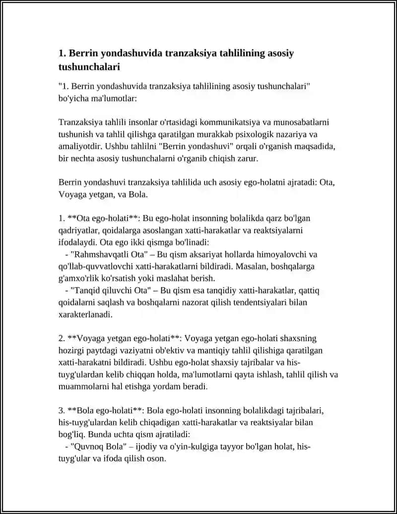 TRANZAKSIYA TAHLILI BERRIN YONDASHUVI 3