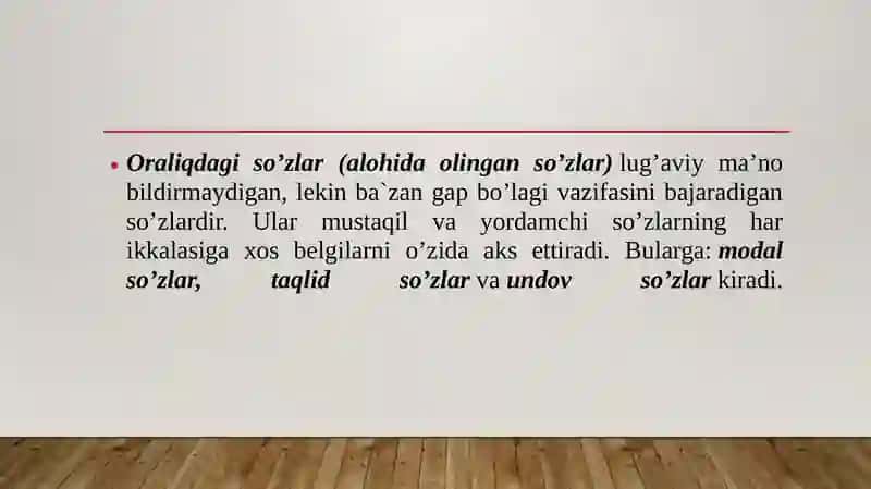 Oraliqdagi so'zlar 3
