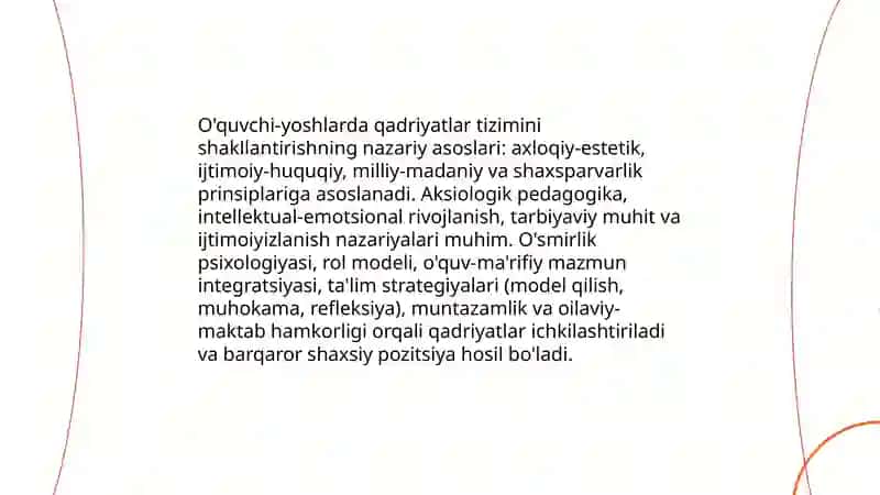 O'quvchi-yoshlarda qadriyatlar tizimini shakllantirish 3