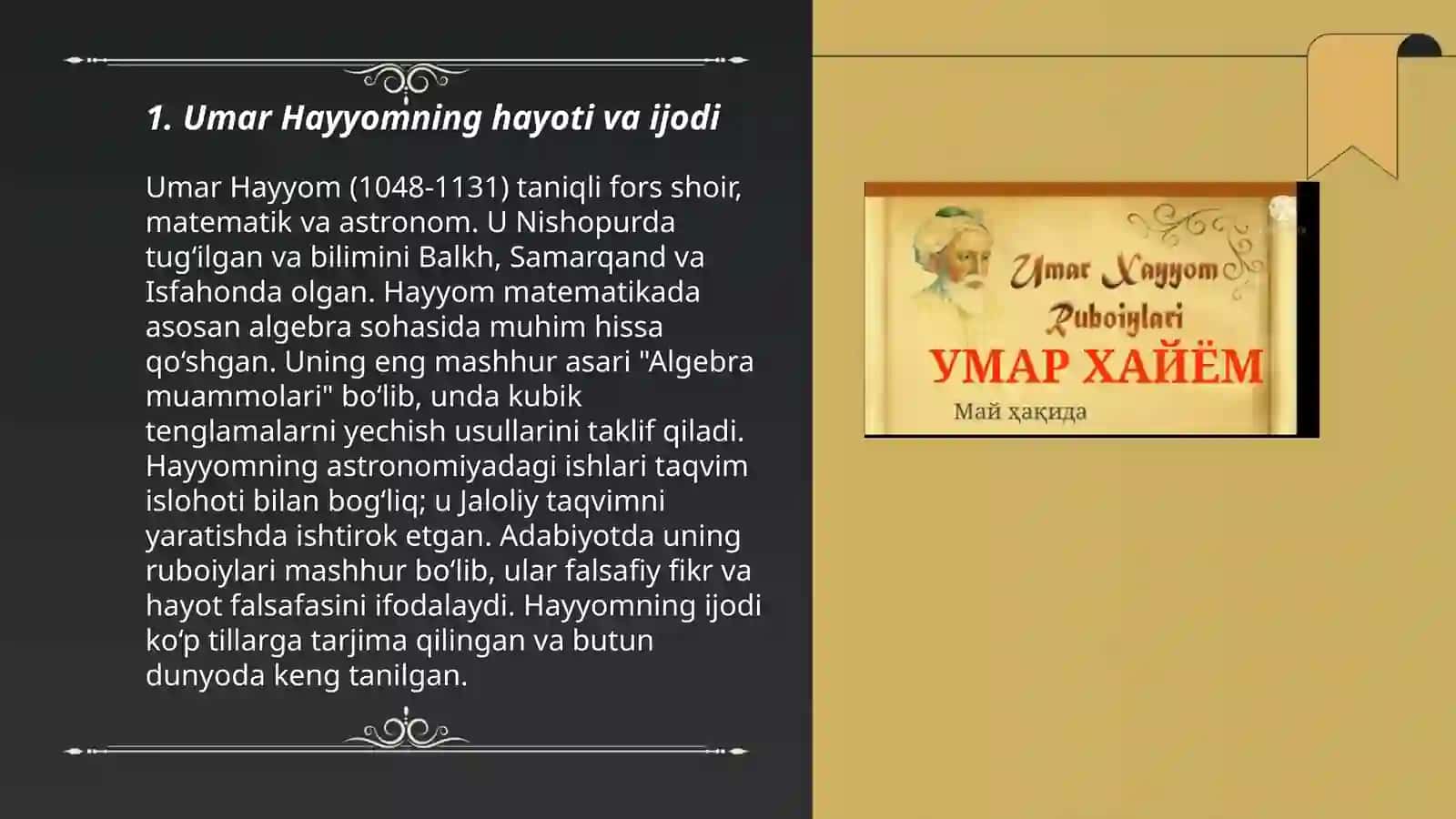 Umar hayyom navroznoma asari tahlili 3