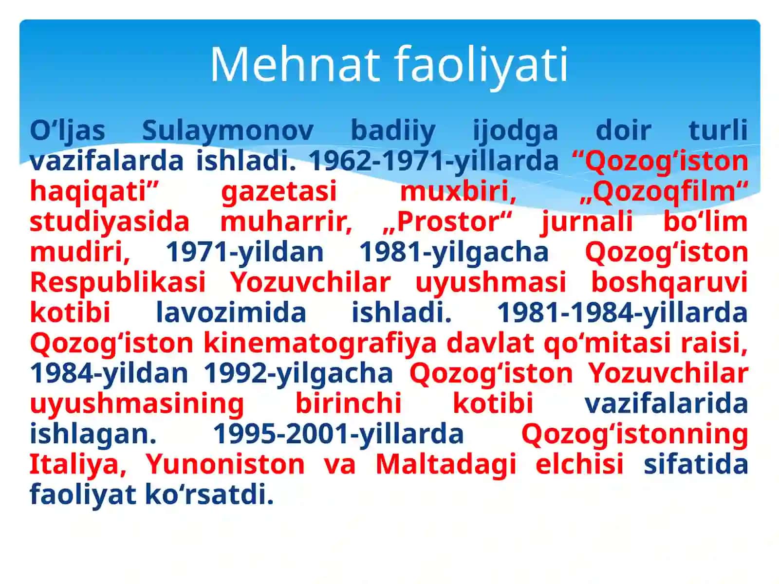 O‘ljas Sulaymonov hayoti va ijodi 3