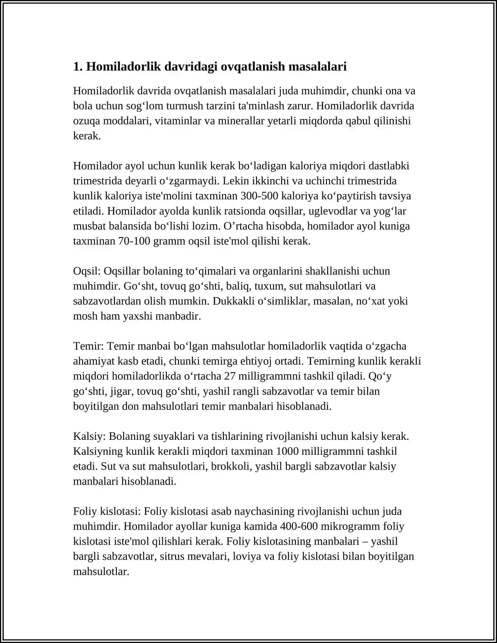 BEXATAR ONALIK.HOMILADOR AYOLLAR BILAN ISHLASH 3