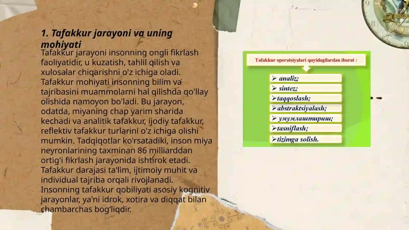 Tafakkur va ong.Tafakkur va muloqot 3