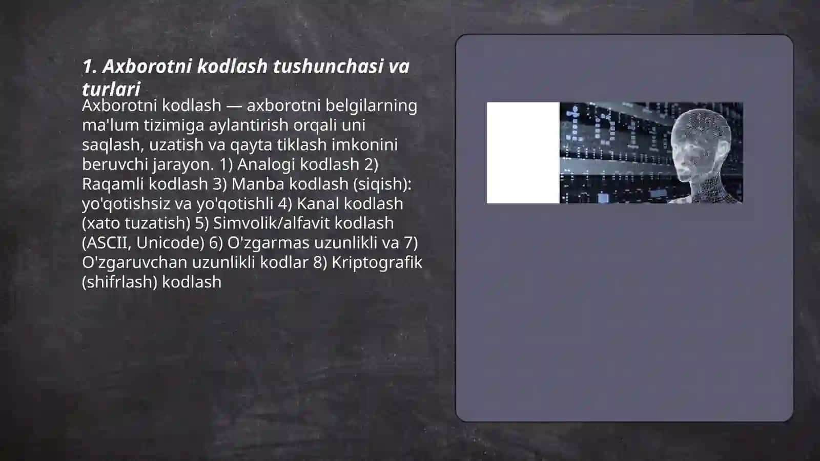 Axborotni kodlash turlari 3