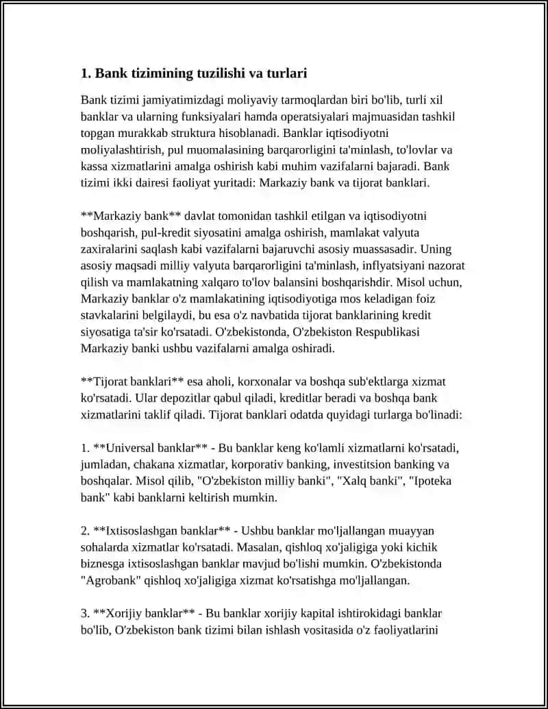 BANK TIZIMI 3