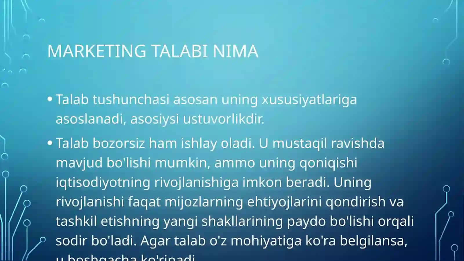 Marketingda talab nima 3