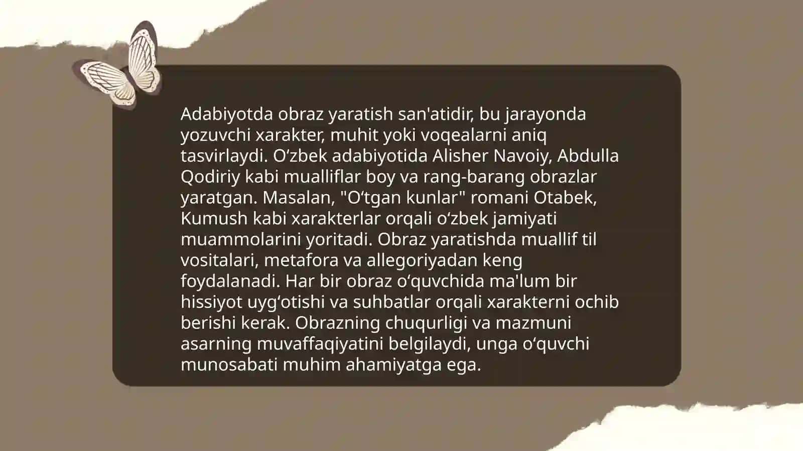 Adabiyotda obraz yaratish 3