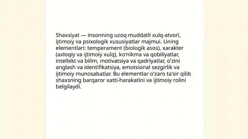 Shaxsiyat va uning elementlari 3