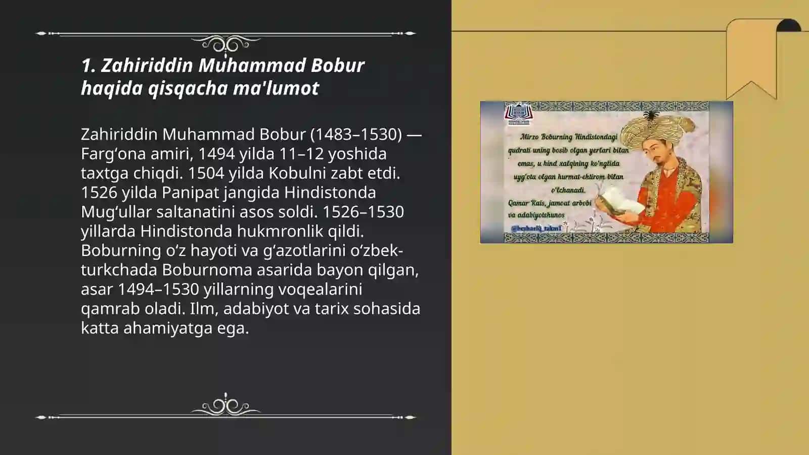 Boburnoma asari haqida taqdimot 3