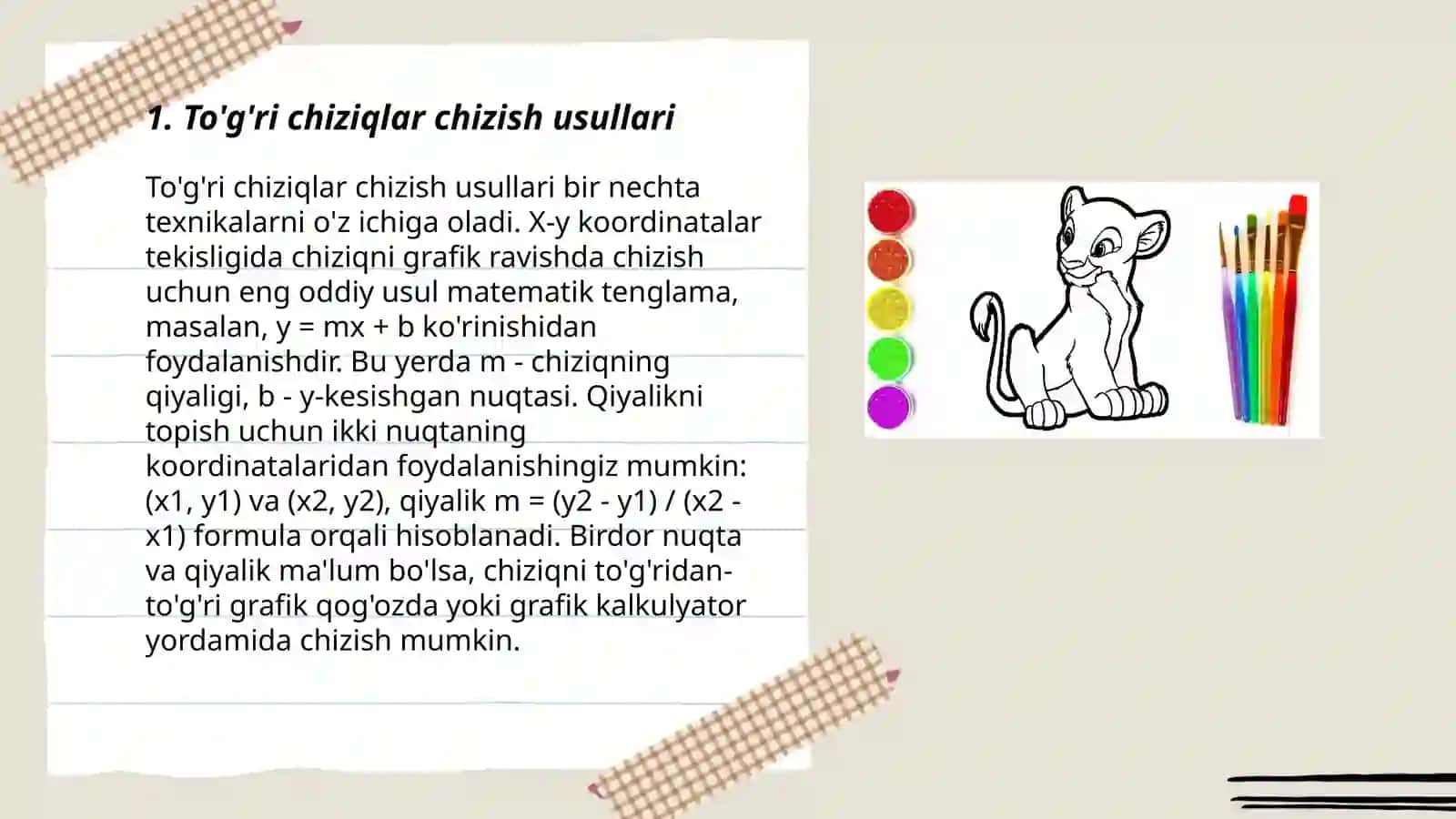 To'g'ri va Egri Chiziqlar Chizish 3
