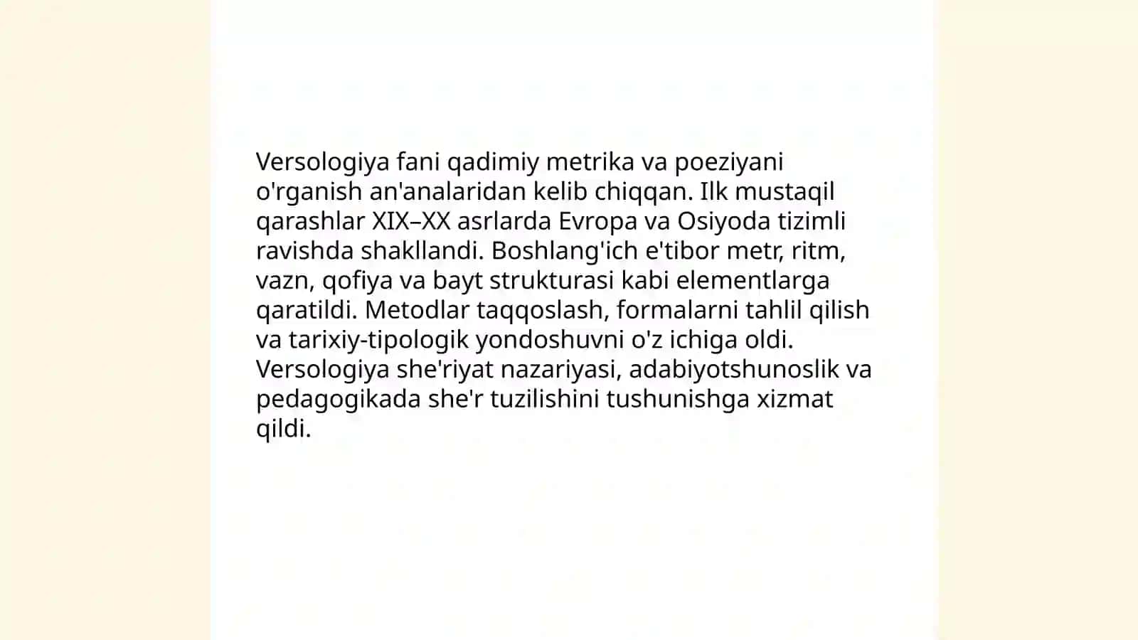 Versologiya fanining rivojlanishi 3