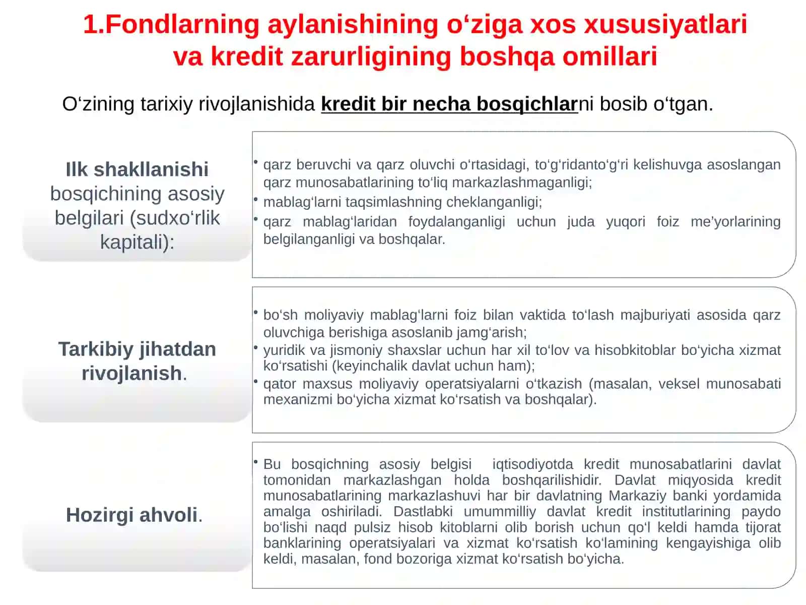 Kreditning mohiyati, zarurligi, funksiyalari va turlari 3