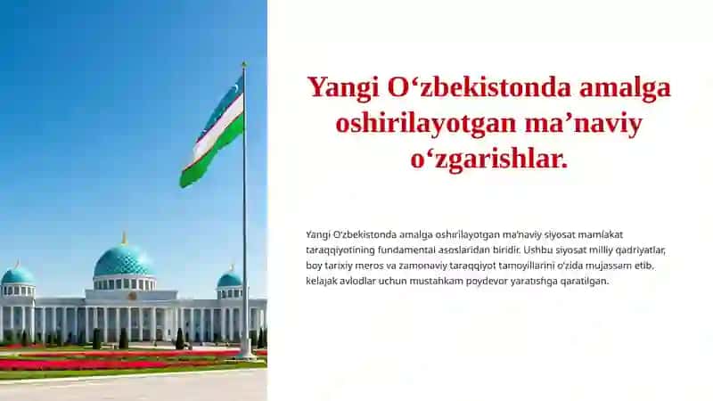 Yangi O'zbekistonda amalga oshirilayotgan ma'naviy o'zgarishlar 3