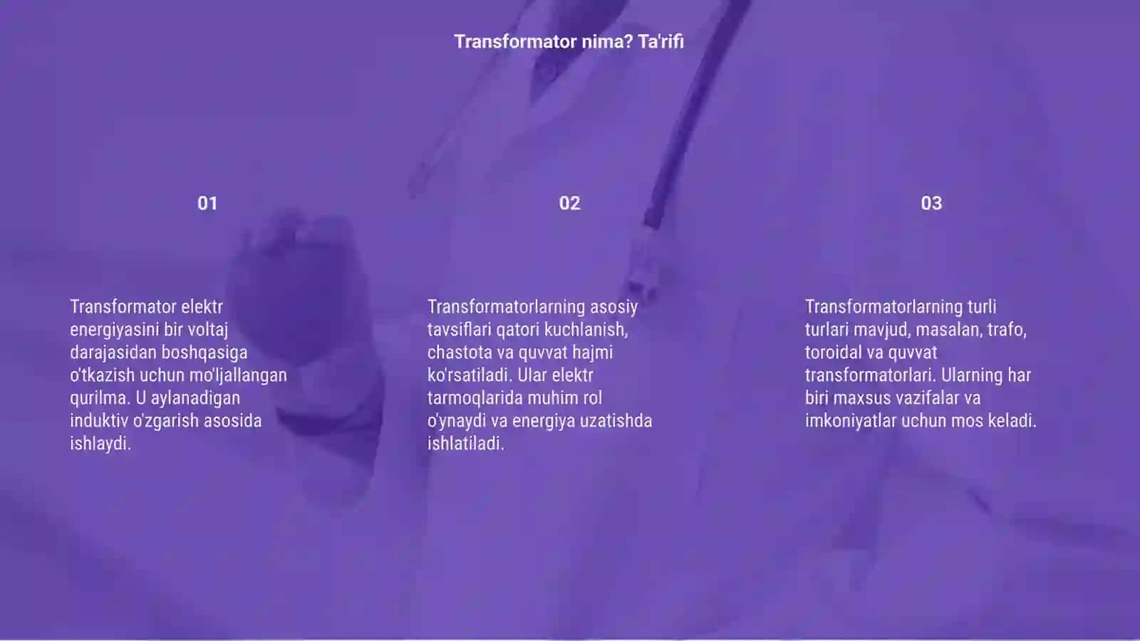 Transformator va ularning tavsiflari 3