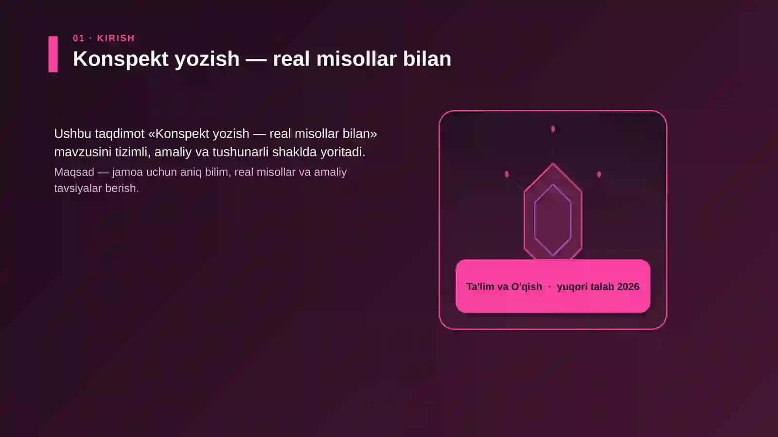 Konspekt yozish — real misollar bilan 3