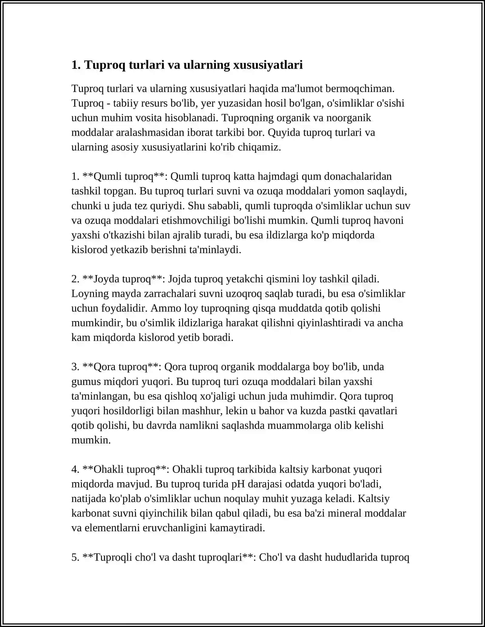 Tuproq Keshmasi va Kartasini Tuzish 3