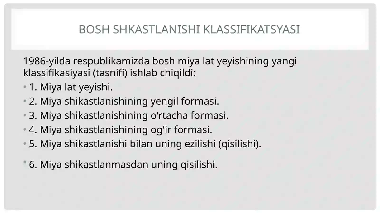 Bosh, Ko'krak qafasi, qorin shkastlanishi 3