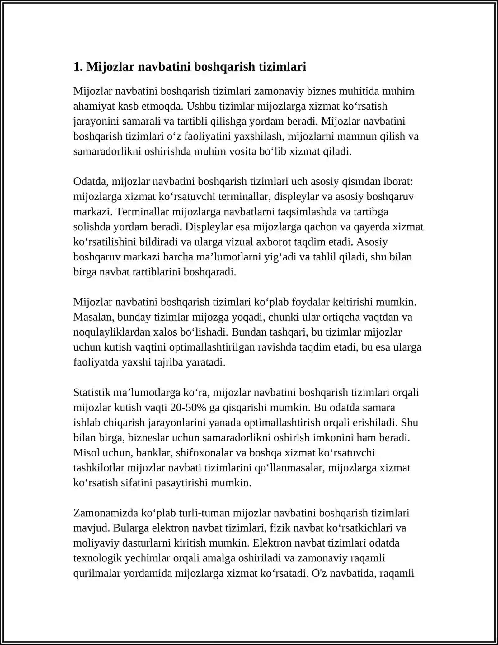 Mijozlar navbatini boshqarish tizimlari 3